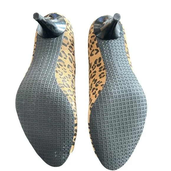 Tahari Peep Toe Heels Pumps Leopard Animal Print Suede High Heel - Picture 6 of 8